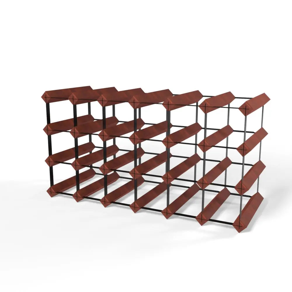24 Bottles Classic Line Wine Rack Mahogany Brown Cellar Wall