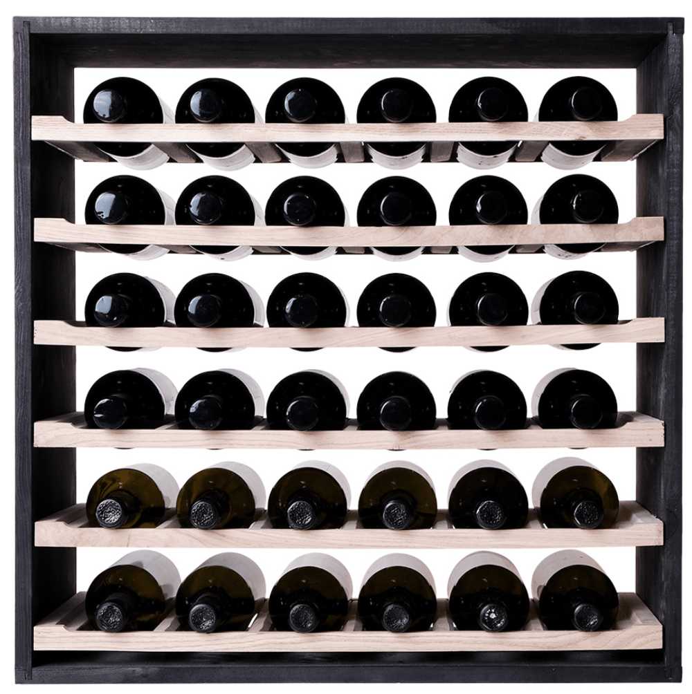 36 Bottles Shelves Wine Rack Cube - Natural Pine-Interior Natural Pine- Cellar Wall- 3142583