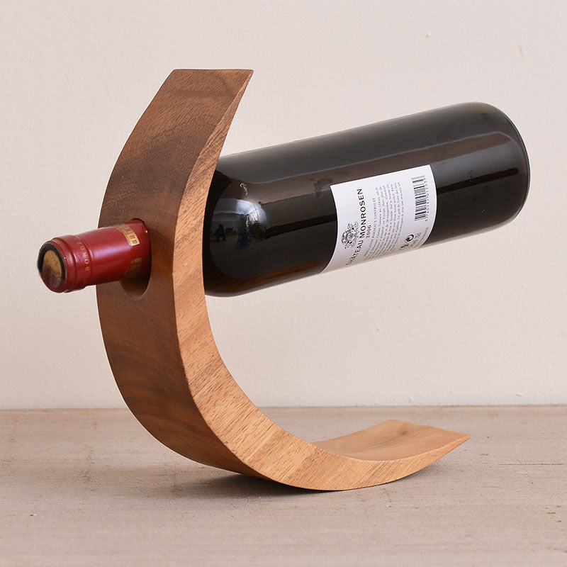 Balanced Wooden Wine Bottle Holder Cellar Wall