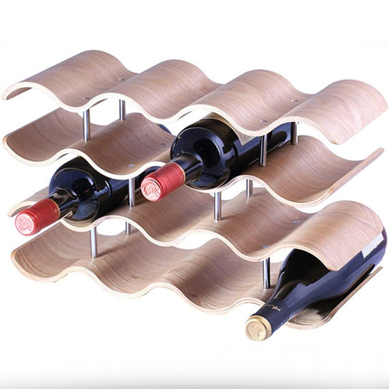 Elegant Wave Styled Display Wine Holder Cellar Wall