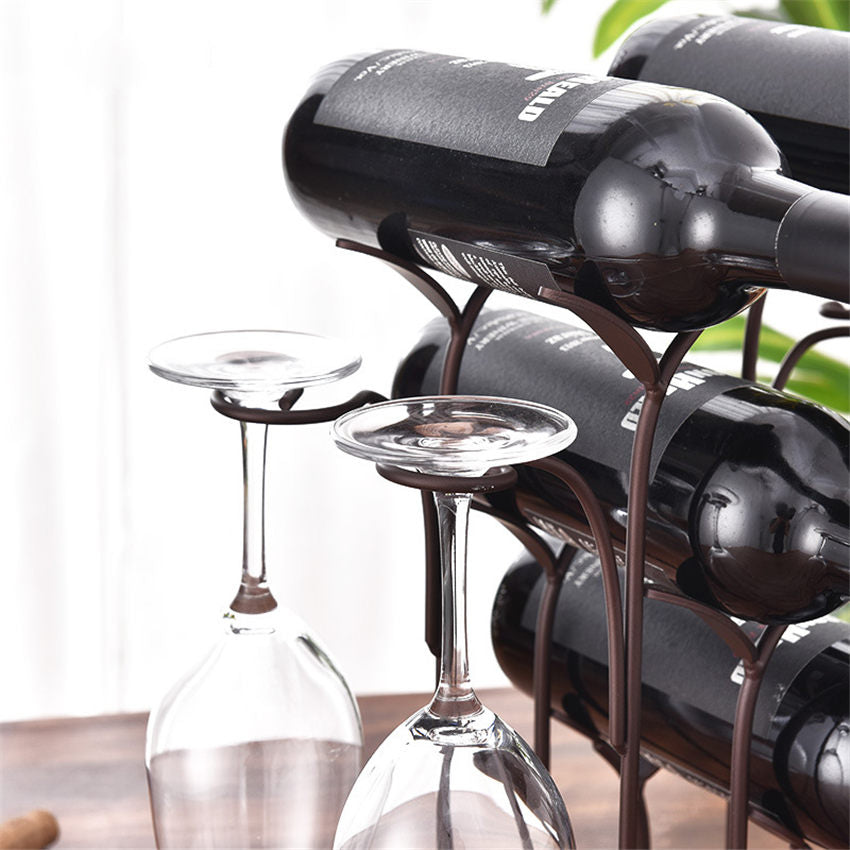 Wrought iron wine rack Wine glass shelf Cellar Wall