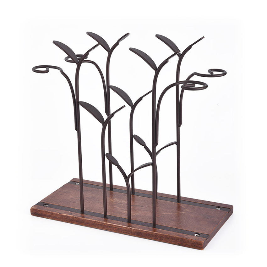 Wrought iron wine rack Wine glass shelf Bronze Cellar Wall