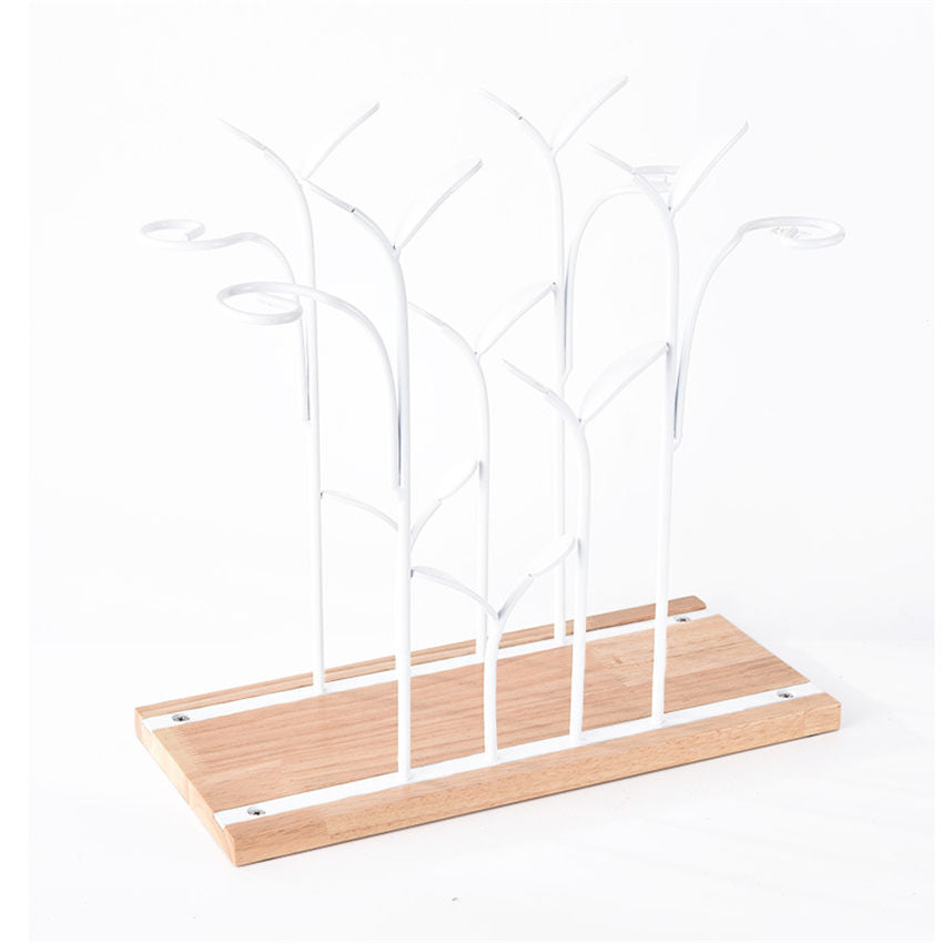 Wrought iron wine rack Wine glass shelf White Cellar Wall