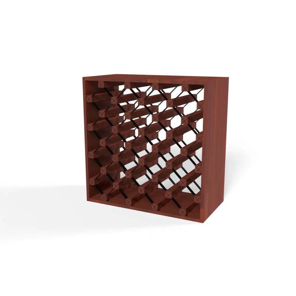 Modern Module Cube Wine Rack Mahogany Cellar Wall
