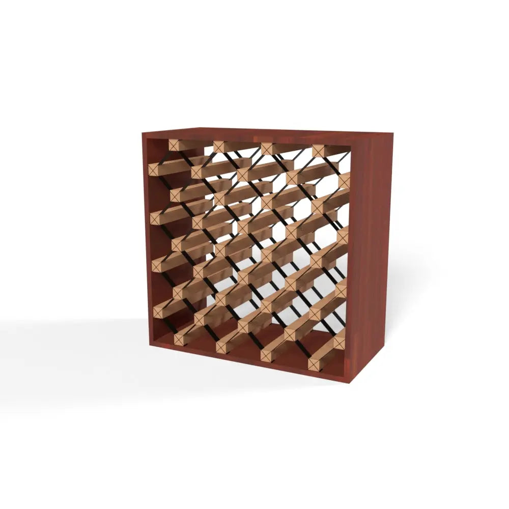 Modern Module Cube Wine Rack Exterior Mahogany Cellar Wall