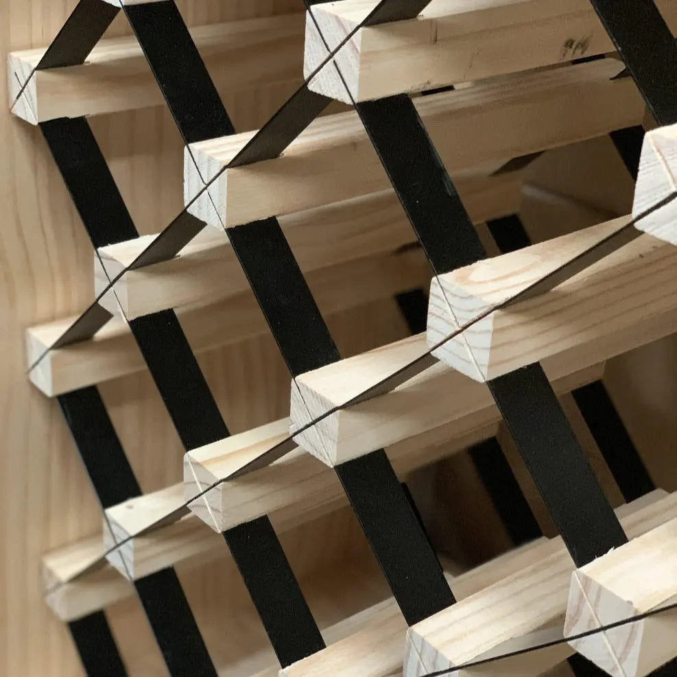 Modern Module Cube Wine Rack - Natural Pine-Rich Black-Mahogany-Exterior Rich Black-Exterior Mahogany- Cellar Wall- 21266902