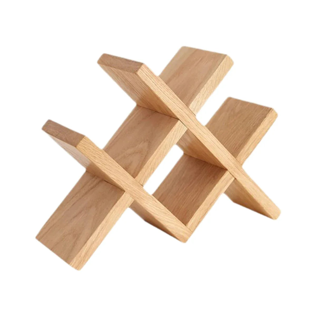 Natural Premium Wood Crossed Wine Rack - Default Title- Cellar Wall- 35499187