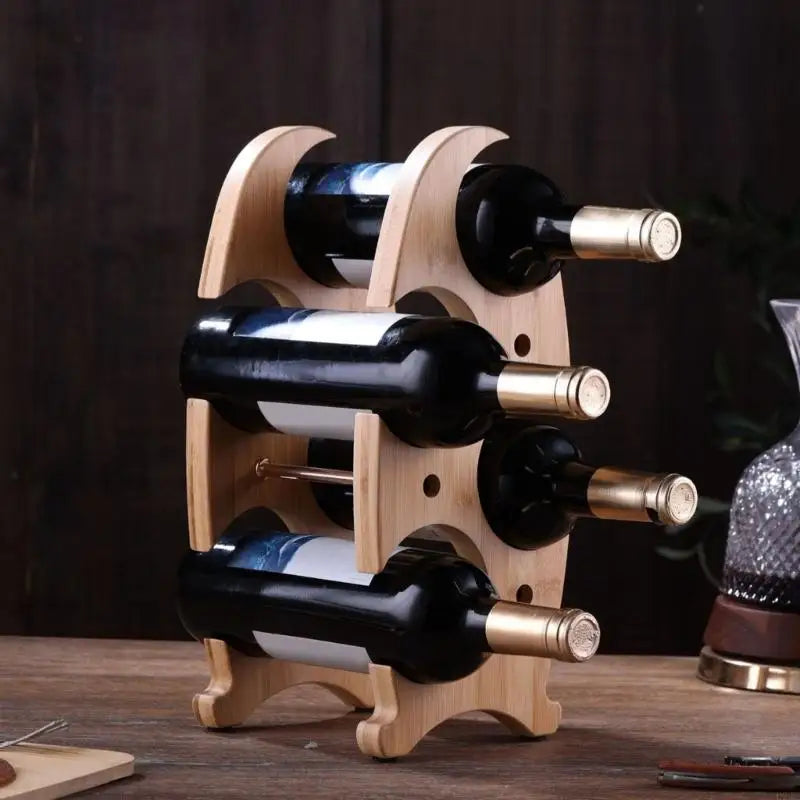 Wave Free Standing Wine Rack Bamboo Cellar Wall