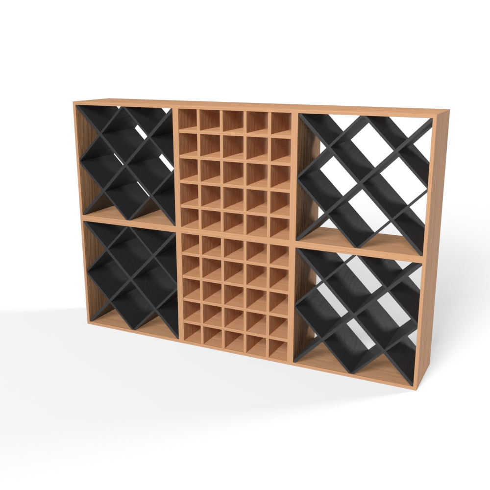 170 Bottles Diamond Wine Rack Set InteriorRichBlack Cellar Wall