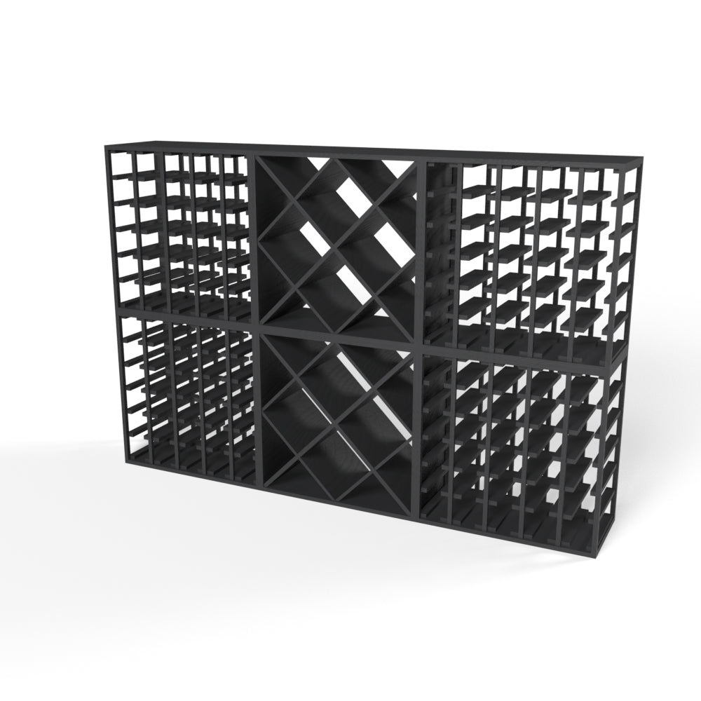 180 Bottles Diamond Wine Rack Set - Style 2 RichBlack Cellar Wall