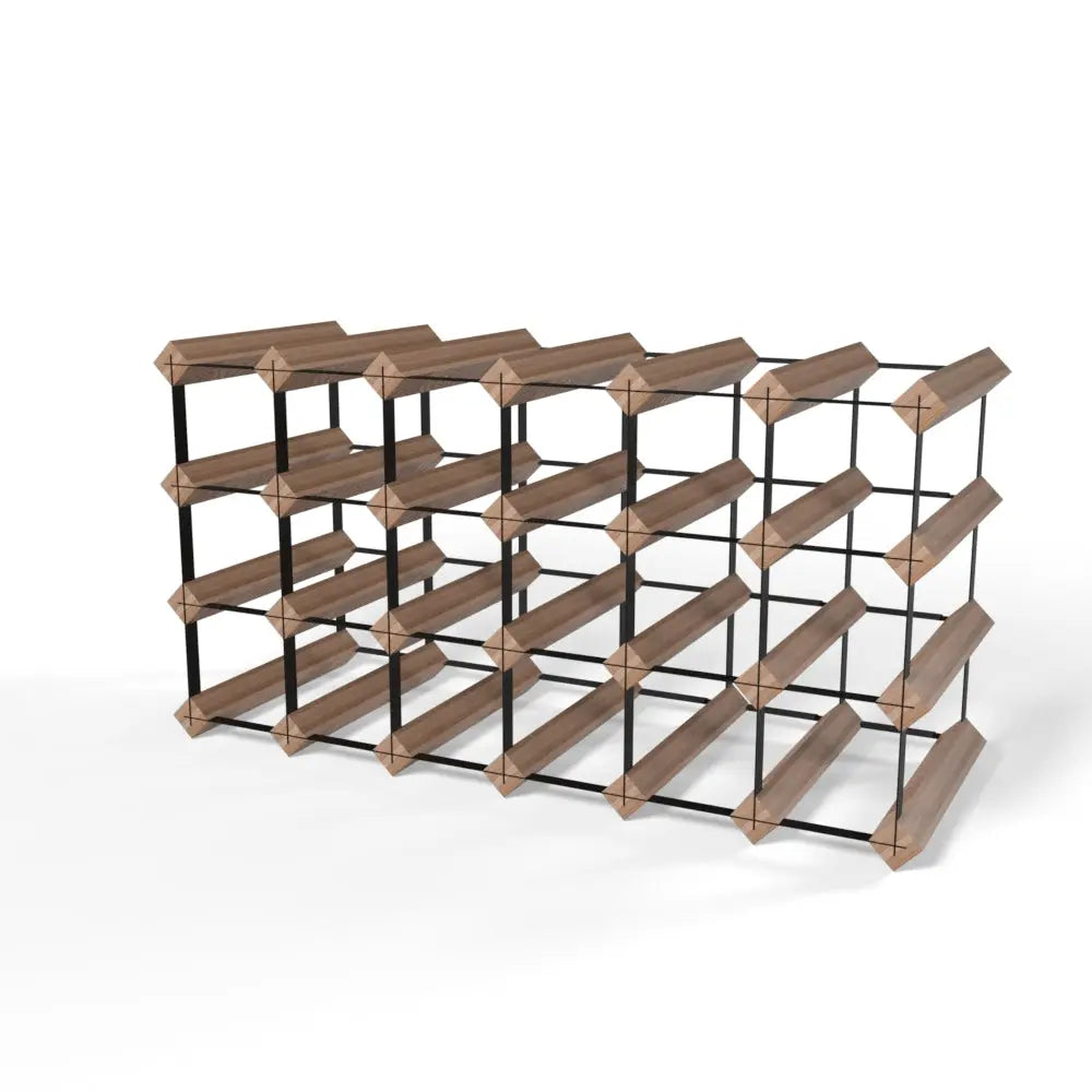 24 Bottles Classic Line Wine Rack - Natural Pine-Rich Black-Rustic-Mahogany Brown- Cellar Wall- 30636777