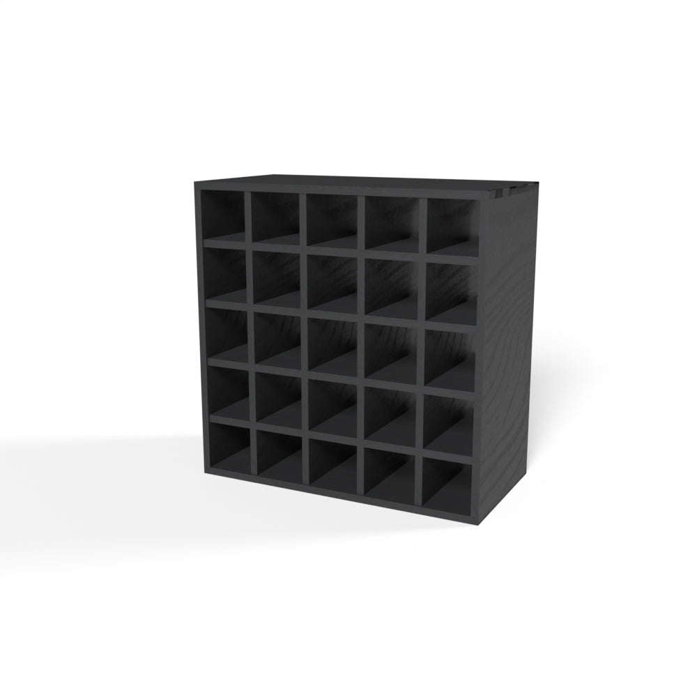 25 Bottles Cube Wine Rack - Natural Pine-Rich Black-Mahogany- Cellar Wall- 97567921