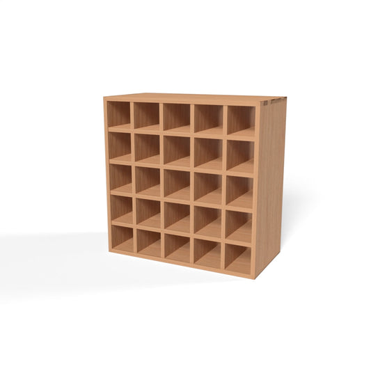 25 Bottles Cube Wine Rack - Natural Pine-Rich Black-Mahogany- Cellar Wall- 6958832