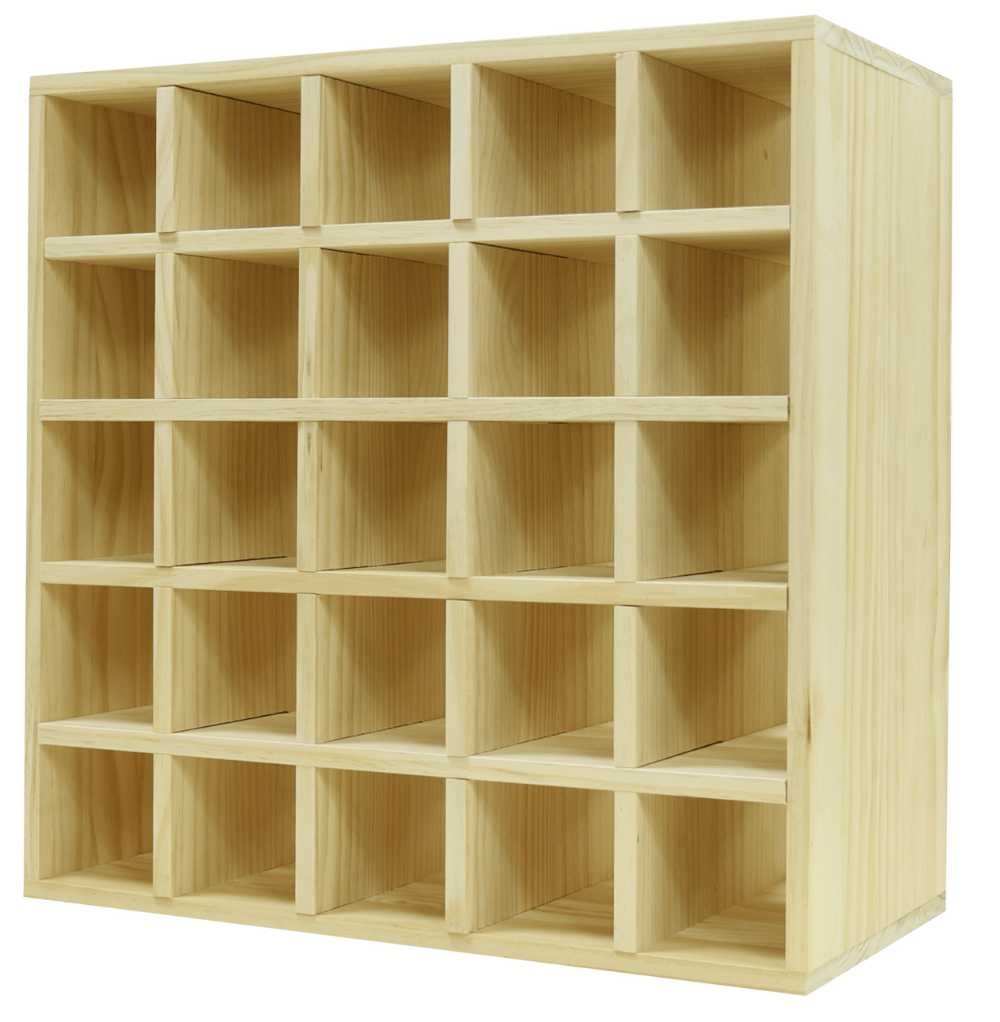 25 Bottles Cube Wine Rack - Natural Pine-Rich Black-Mahogany- Cellar Wall- 28818838