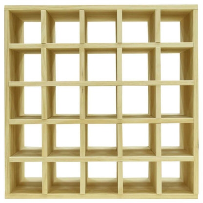 25 Bottles Cube Wine Rack - Natural Pine-Rich Black-Mahogany- Cellar Wall- 9100384
