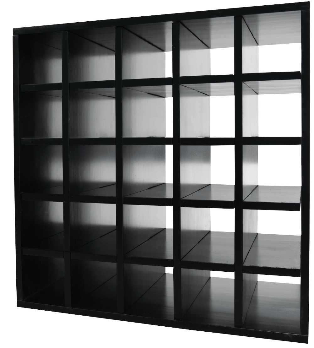 25 Bottles Cube Wine Rack - Natural Pine-Rich Black-Mahogany- Cellar Wall- 14953965