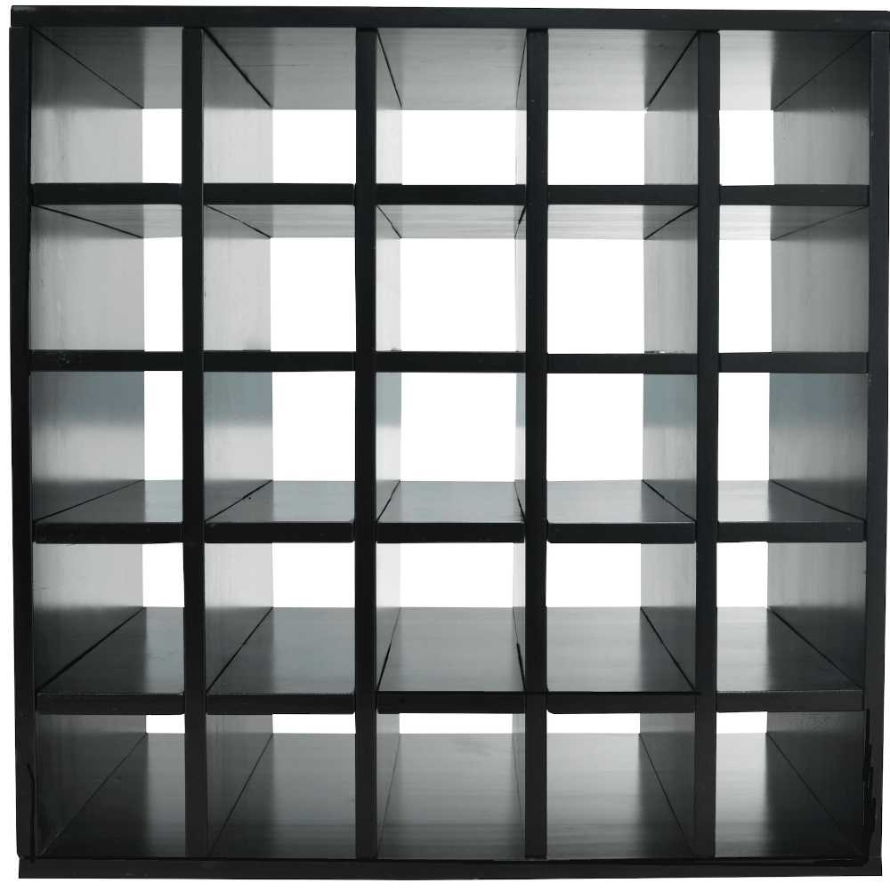 25 Bottles Cube Wine Rack - Natural Pine-Rich Black-Mahogany- Cellar Wall- 34194665