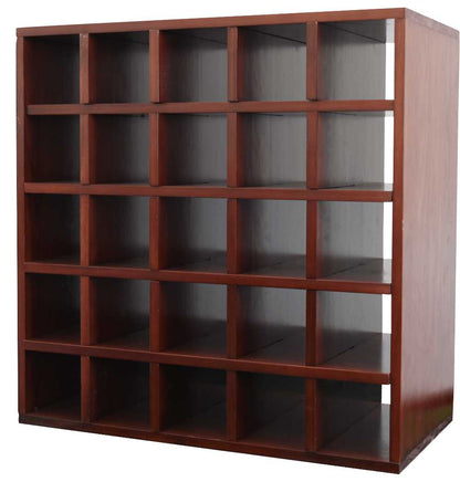 25 Bottles Cube Wine Rack - Natural Pine-Rich Black-Mahogany- Cellar Wall- 79202339