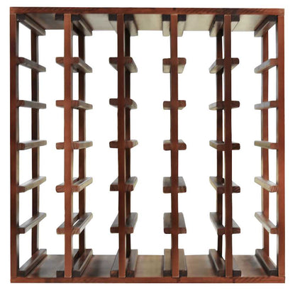 30 Bottles Cube Wine Rack - Natural Pine-Rich Black-Mahogany- Cellar Wall- 50338572
