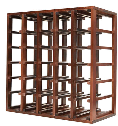30 Bottles Cube Wine Rack - Natural Pine-Rich Black-Mahogany- Cellar Wall- 28912461