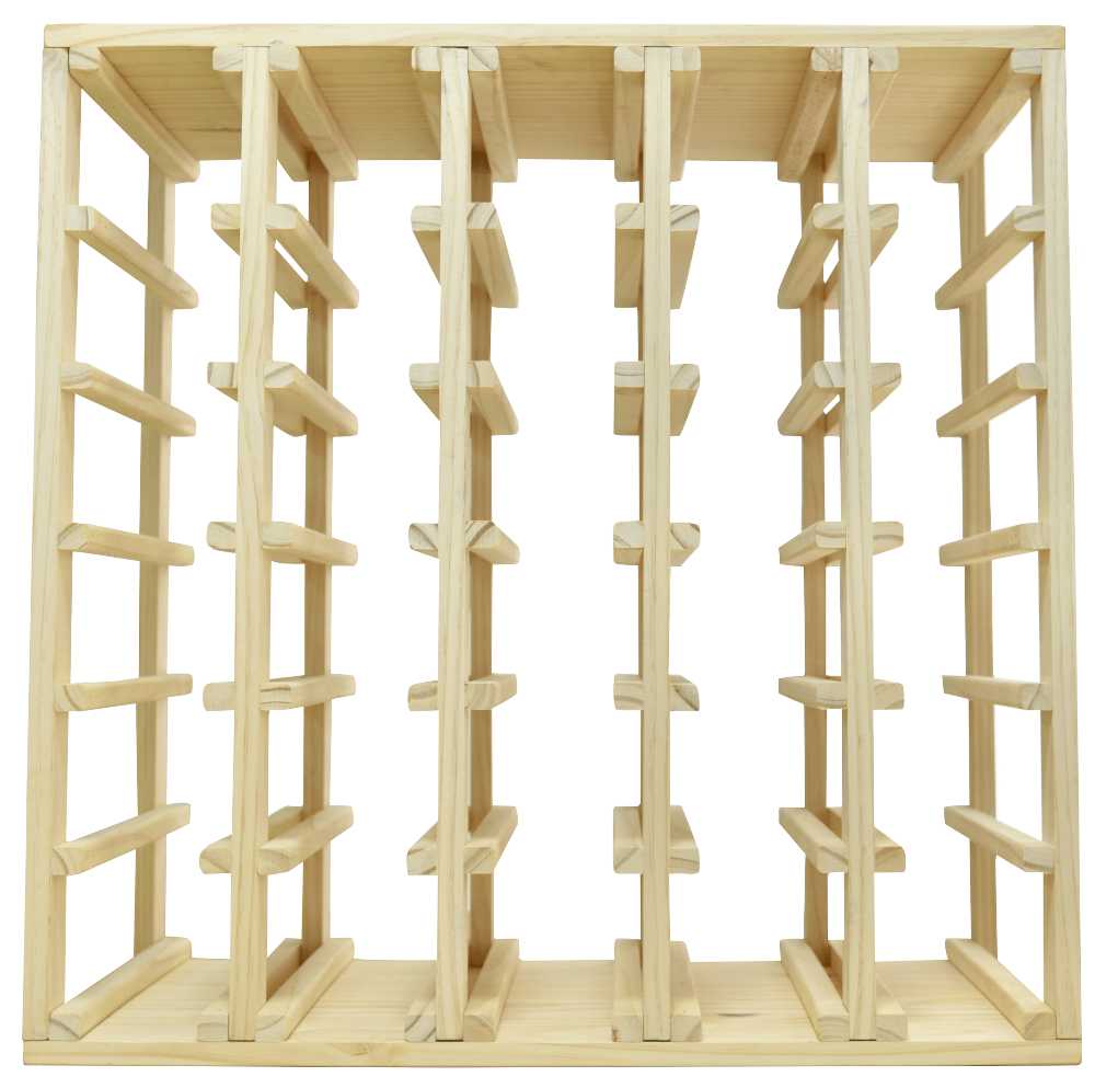30 Bottles Cube Wine Rack - Natural Pine-Rich Black-Mahogany- Cellar Wall- 65545130