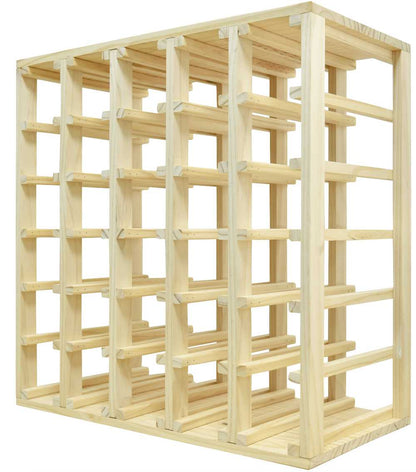 30 Bottles Cube Wine Rack - Natural Pine-Rich Black-Mahogany- Cellar Wall- 12088251
