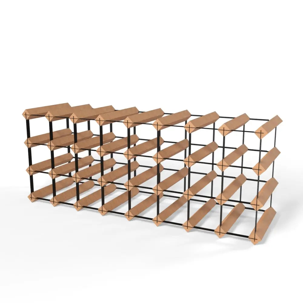 32 Bottles Classic Line Wine Rack - Natural Pine-Rich Black-Rustic-Mahogany Brown- Cellar Wall- 63539931