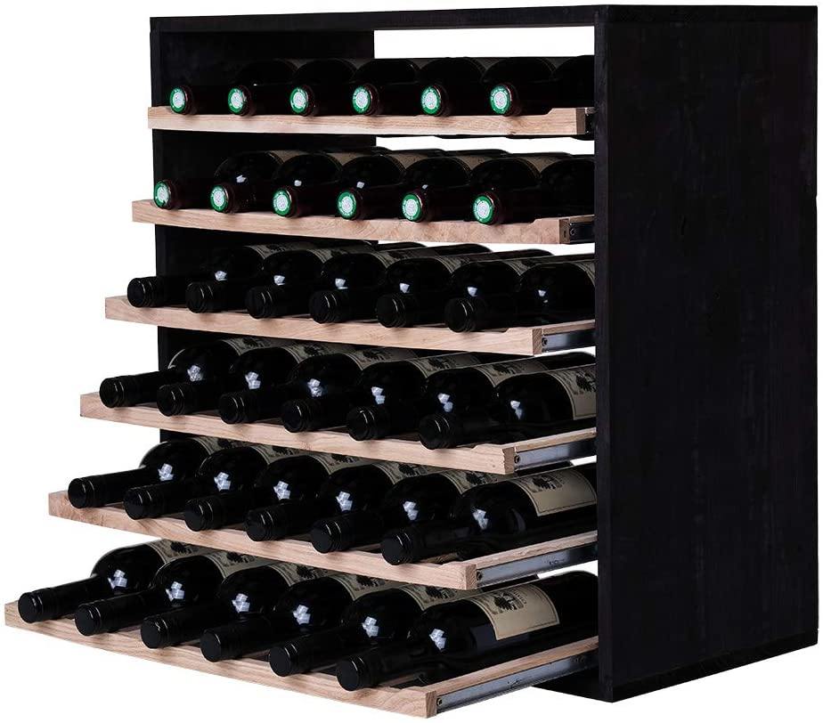 36 Bottles Shelves Wine Rack Cube - Natural Pine-Interior Natural Pine- Cellar Wall- 96317472