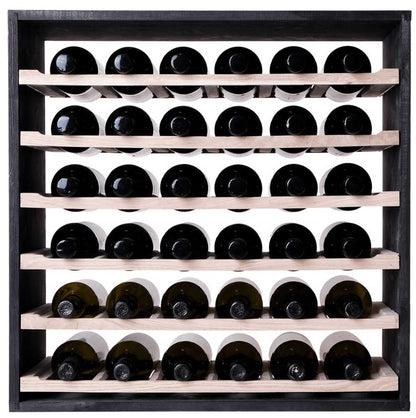 36 Bottles Shelves Wine Rack Cube - Natural Pine-Interior Natural Pine- Cellar Wall- 3142583