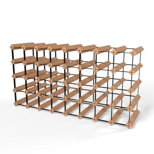 40 Bottles Classic Line Wine Rack - Natural Pine-Rich Black-Rustic-Mahogany Brown- Cellar Wall- 60350357