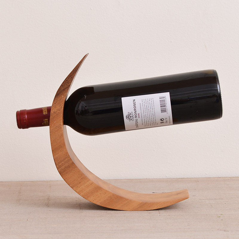 Balanced Wooden Wine Bottle Holder  Cellar Wall