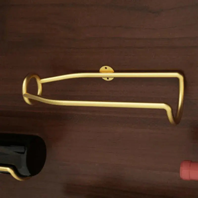 Bottle Shaped Wall Mounted Wine Holder - Black-Brown-Gold- Cellar Wall- 69236224