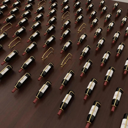 Bottle Shaped Wall Mounted Wine Holder - Black-Brown-Gold- Cellar Wall- 85287446