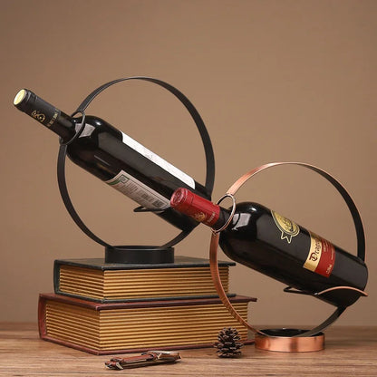 Circular Metal Wine Display Stand - Gold-Black-Bronze-Silver- Cellar Wall- 20194858