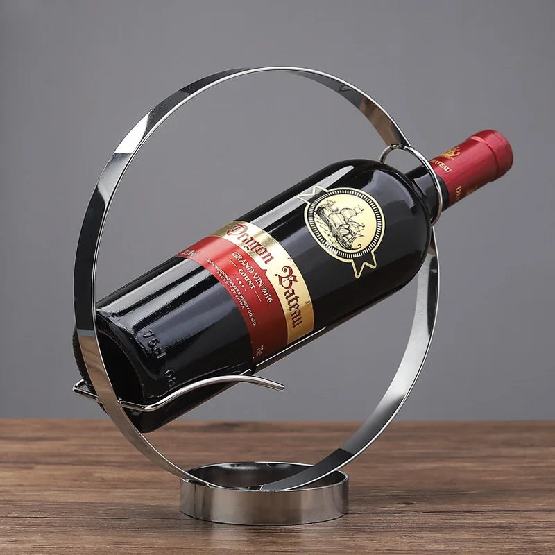 Circular Metal Wine Display Stand - Gold-Black-Bronze-Silver- Cellar Wall- 52784123