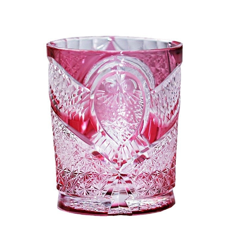 Crystal Glasses Hand Carved Golden Red Owl - Golden Red Owl- Cellar Wall- 77308992