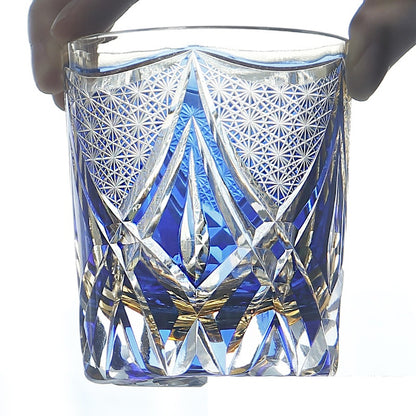 Crystal Glasses Light Luxury Whiskey Shot Glass Personality - Three Sets Of Blue Tactfully-Grey Xuan Feng- Cellar Wall- 11807521