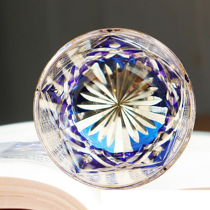 Crystal Glasses Light Luxury Whiskey Shot Glass Personality - Three Sets Of Blue Tactfully-Grey Xuan Feng- Cellar Wall- 23220376