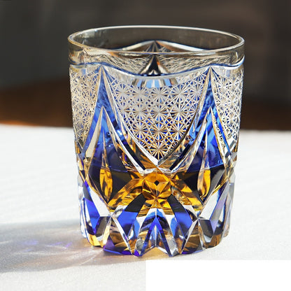 Crystal Glasses Light Luxury Whiskey Shot Glass Personality - Three Sets Of Blue Tactfully-Grey Xuan Feng- Cellar Wall- 45933466