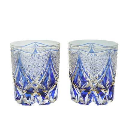 Crystal Glasses Light Luxury Whiskey Shot Glass Personality - Three Sets Of Blue Tactfully-Grey Xuan Feng- Cellar Wall- 92705557