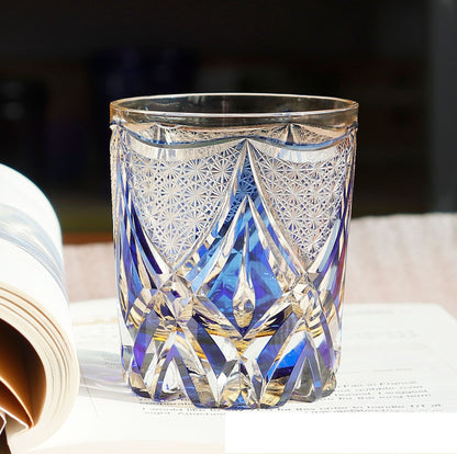 Crystal Glasses Light Luxury Whiskey Shot Glass Personality - Three Sets Of Blue Tactfully-Grey Xuan Feng- Cellar Wall- 50915496