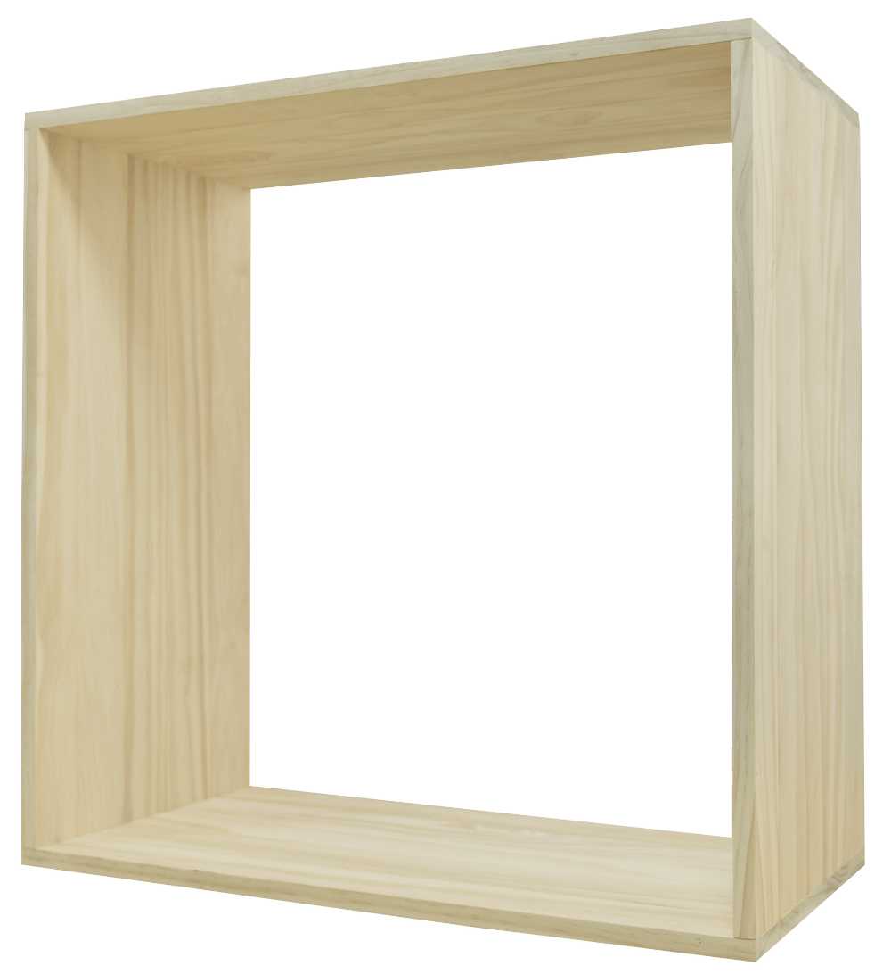 Cube Module Wine Rack - Natural Pine-Rich Black-Mahogany- Cellar Wall- 82894489