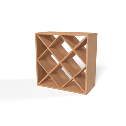 Diamond Cube 30 Bottles Wine Rack - Natural Pine-Rich Black-Mahogany-Interior Natural Pine-Interior Rich Black- Cellar Wall- 64756081