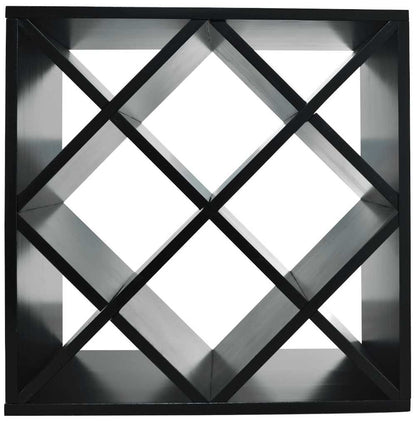 Diamond Cube 30 Bottles Wine Rack - Natural Pine-Rich Black-Mahogany-Interior Natural Pine-Interior Rich Black- Cellar Wall- 92927102