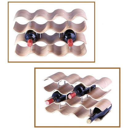 Elegant Wave Styled Display Wine Holder  Cellar Wall