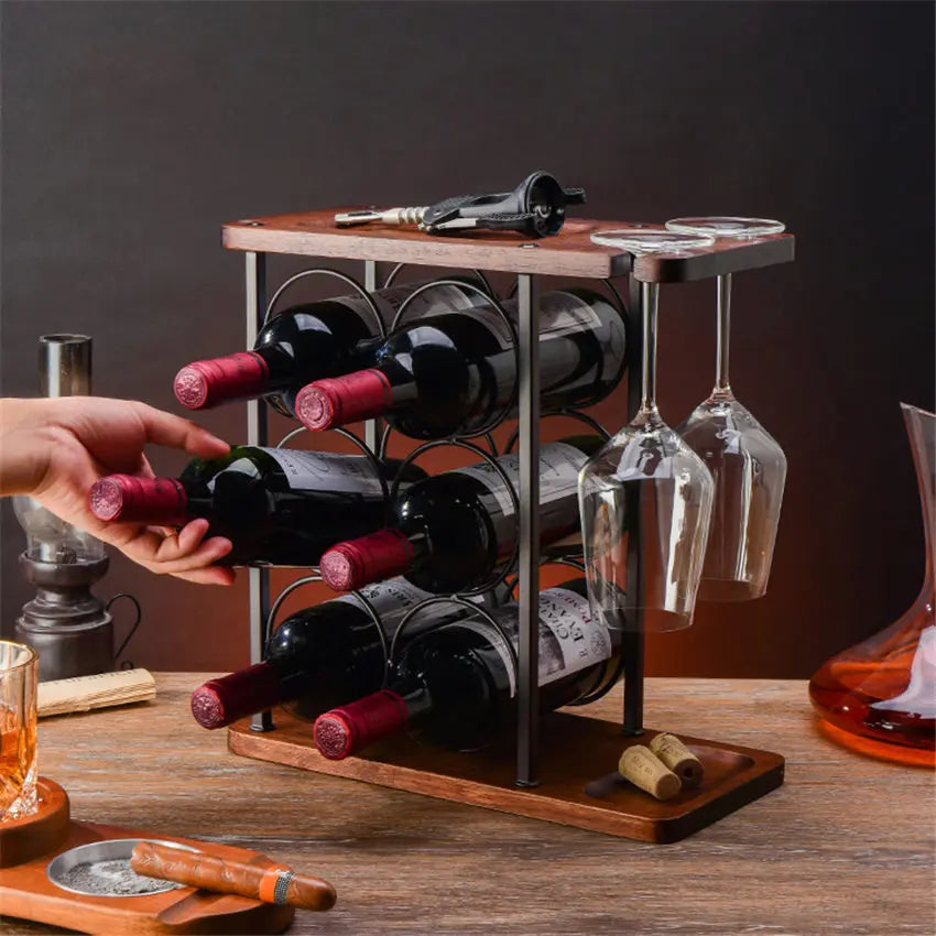 Elegant Wine and Glass Storage Rack - Hangable Cup-Bottles Only- Cellar Wall- 25711933
