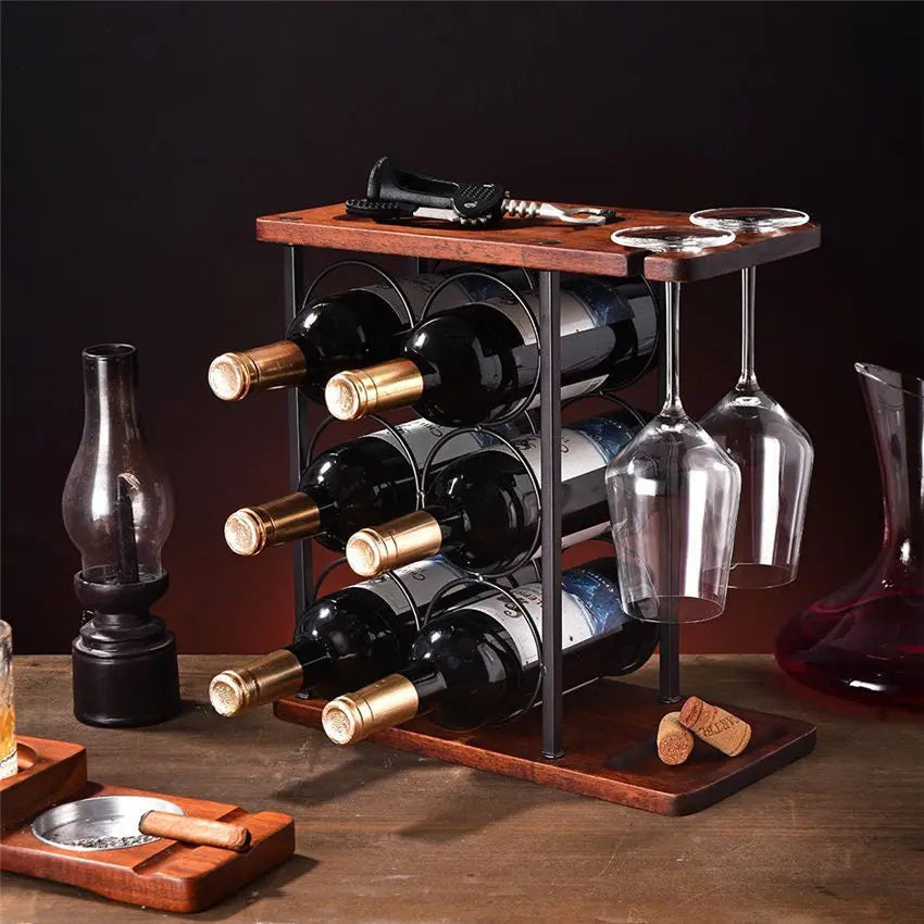 Elegant Wine and Glass Storage Rack - Hangable Cup-Bottles Only- Cellar Wall- 15032657