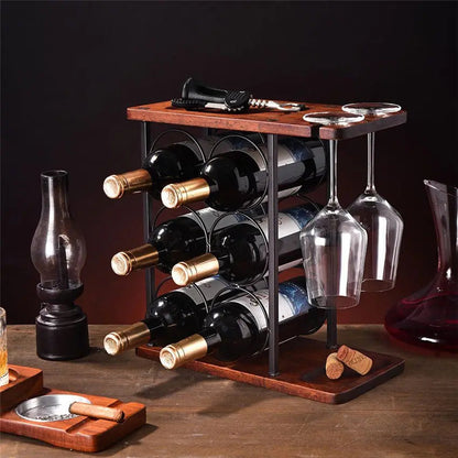 Elegant Wine and Glass Storage Rack - Hangable Cup-Bottles Only- Cellar Wall- 15032657