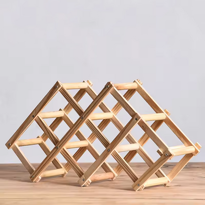 Foldable Grid Wooden Wine Holder - Natural / 3 Grids-Natural / 5 Grids-Natural / 6 Grids-Natural / 10 Grids-Brown / 3 Grids- Cellar Wall- 68287172