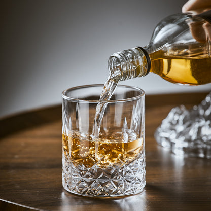 Hand Carved Whiskey Polished Carved Crystal Glasses - Short Sword Flower-Short SUNFLOWER-Short Circle Plaid-High Grid-High Sword Flower- Cellar Wall- 62523836